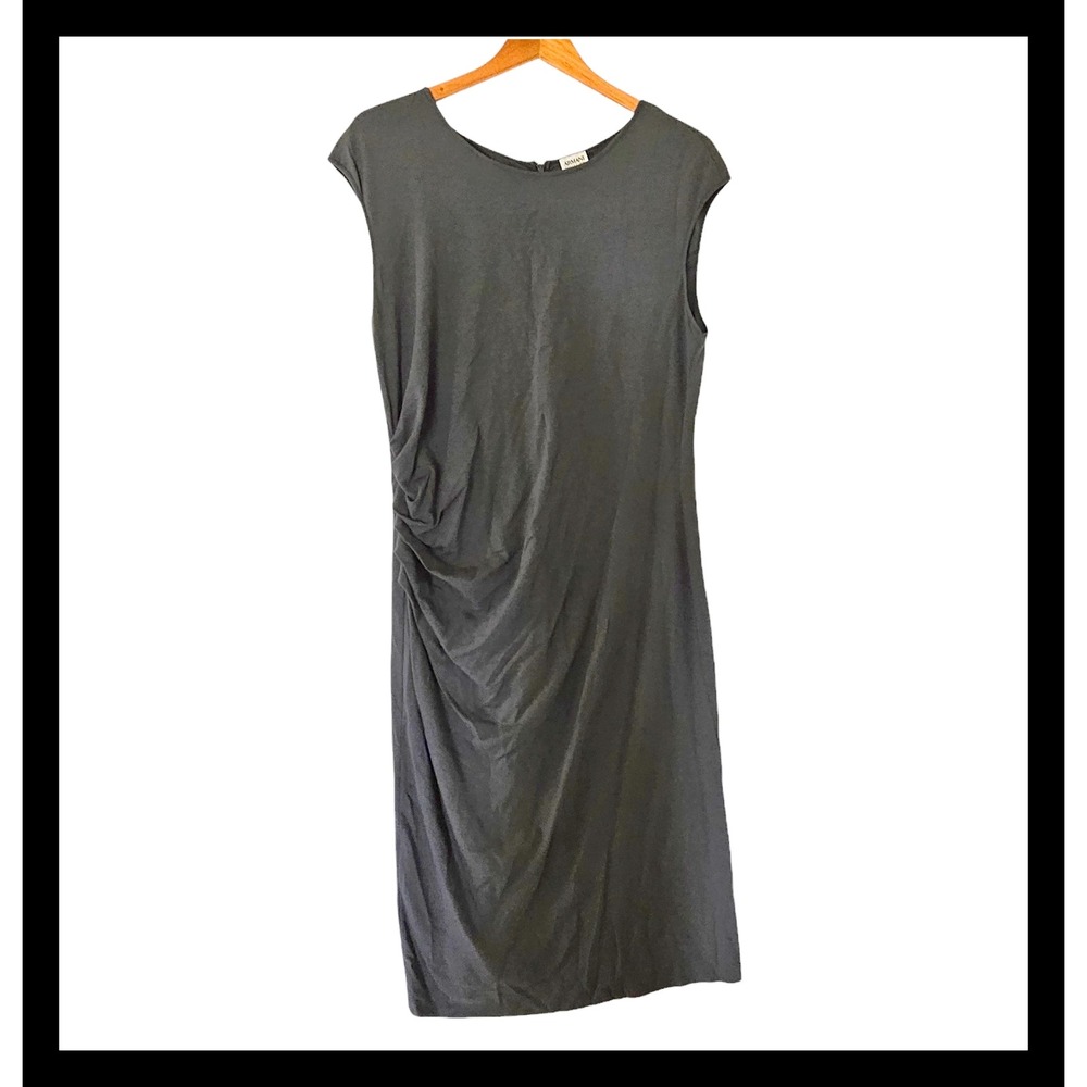 Armani Collezioni Draped Gray‎ Sheath Dress Y2K size 10 Made in Italy